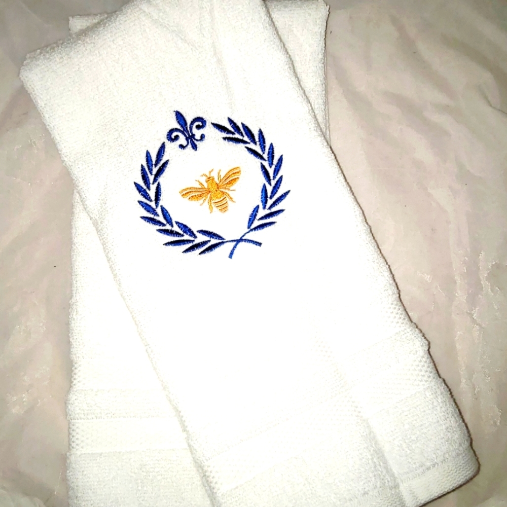 1pc Imperial Bee Embroidered Towel Set - Picture 3 of 4